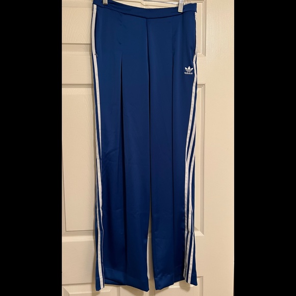 NWT ADIDAS ROYAL BLUE THREE STRIPE WIDE LEG PANT - Picture 6 of 9